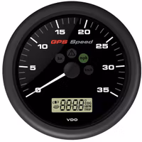 VDO gps speed 0-12knob, 12v med lcd display, svart ø110mm