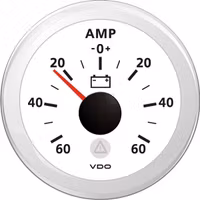 VDO amp.meter 60a, vit ø52mm