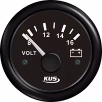 KUS analog voltmeter svart