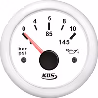 KUS oljetryckmätare 0-10 bar, vit