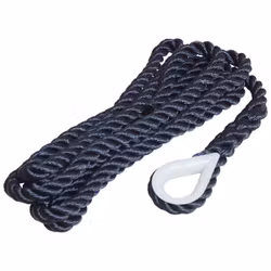 Robline förtöjningslina 3-slagen m/kaus navy, 16mm x 4m
