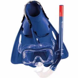 Snorkelset barn mask, snorkel och simfenor blå stl. 31-34