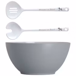 MB Welcome on board salladsskål med bestick Ø25 cm