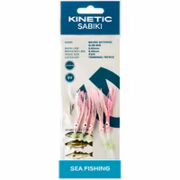 Kinetic Sabiki liten bläckfisk makrill/torsk, Rosa/glitter