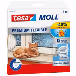 Tesa Tätningslist silikon vit, 9mm