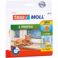 Tesa Tätningslist E-profil vit, 4x9mm