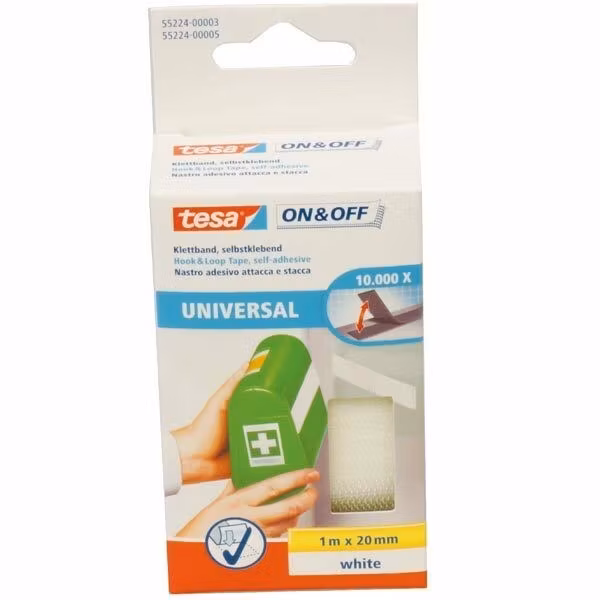 Tesa Kardborretejp 1,0 mx20 mm självhäftande