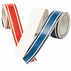 Dekortejp 50mm 10m blå 3-randig