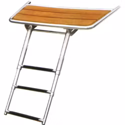 Badplattform L-84cm d-38cm Ø25mm rör m. teleskopstege 3 steg