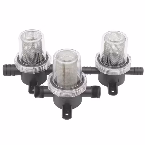 Vattenfilter in-line med fin RF-sil, Ø12 mm gänga