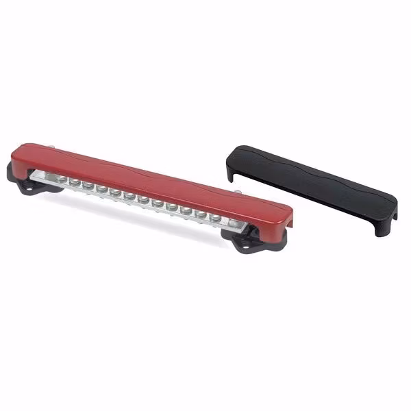 BEP dubbel elmonteringsblock +/-, svart/röd