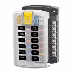 Blue Sea säkringshållare för 12 säkringar