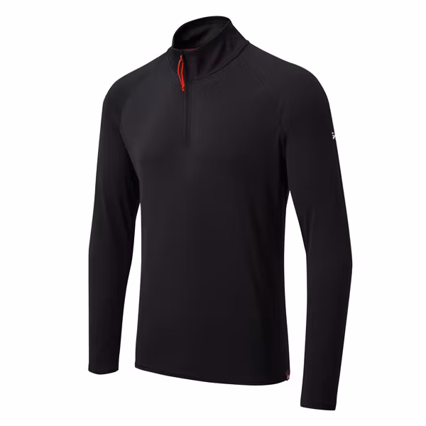 Gill uv009 men's uv langærmet zip t-shirt sort str xl