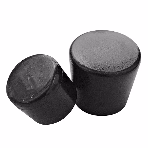 Endeprop, udvendig, sort pvc til rør ø22mm, 2 stk.