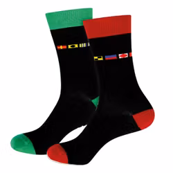 Strumpor med signalflaggor röd/grön
