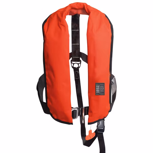 1852 classic automatisk väst, röd m/sele 150N ISO