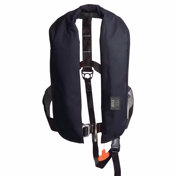 1852 classic automatisk väst, navy med sele 150N ISO