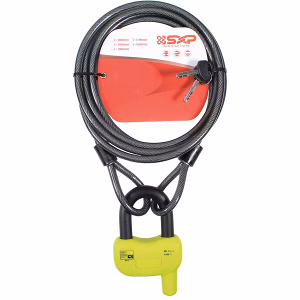 Låspaket 2, hänglås & 3m vajer FG-klass 3