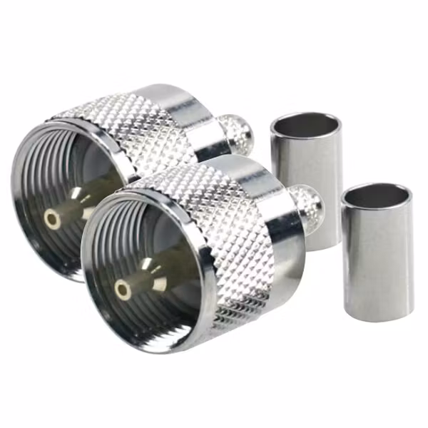 1852 VHF-kontakt PL259 för RG8X-kabel, crimp, 2-pack