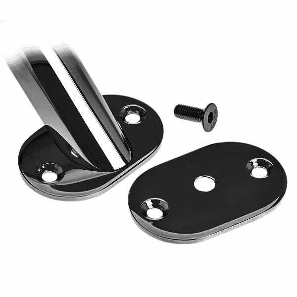 Roca oval skive sort, med skruer til gribehåndtag