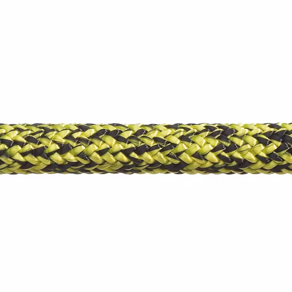 Robline admiral 7000 dyneema fald, 12mm sort/gul  - 1 mtr