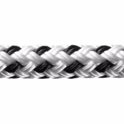 Robline rio fortøjningsline, 14mm hvid/sort  - 1 mtr