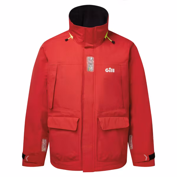 Gill os34j coastal jakke rød str. l