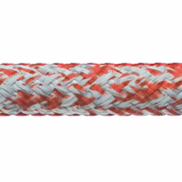 Robline globe pro robtec fald, 8mm hvid/rød  - 1 mtr
