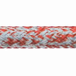Robline globe pro robtec fald, 8mm hvid/rød  - 1 mtr