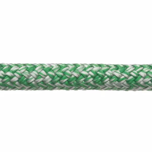 Robline globe pro robtec fald, 8mm hvid/grøn  - 1 mtr