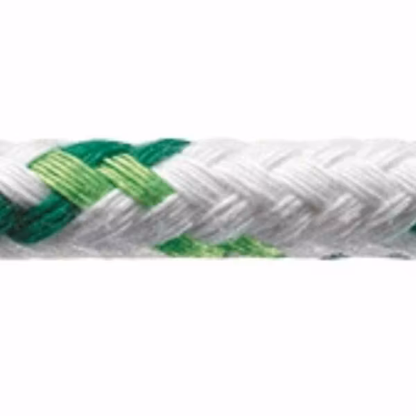 Robline neptun 500 skøde tov, 12mm hvid/grøn  - 1 mtr