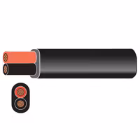 1852 marinekabel flad rød/sort 2x0,75mm2 30m