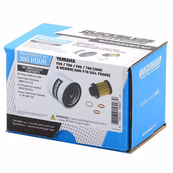 Quicksilver 8m0222221 100t service kit, yamaha f50/t50/f60/t