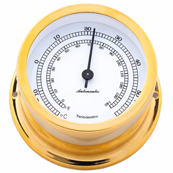 Autonautic Minor 72 termometer Ø72/50 mm förgylld mässing