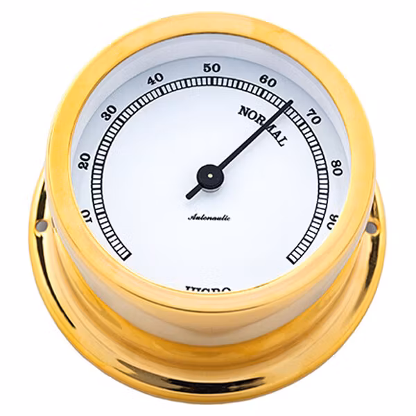 Autonautic Minor 72 hygrometer Ø72/50 mm förgylld mässing