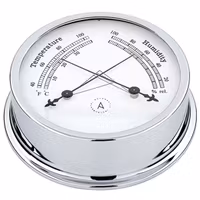 Autonautic Pacific 120 termo/hygrometer Ø120/110 mm förkromad mässing