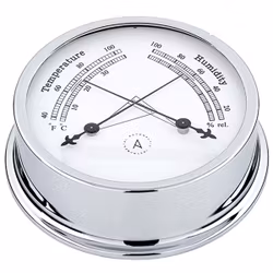 Autonautic Pacific 120 termo/hygrometer Ø120/110 mm förkromad mässing