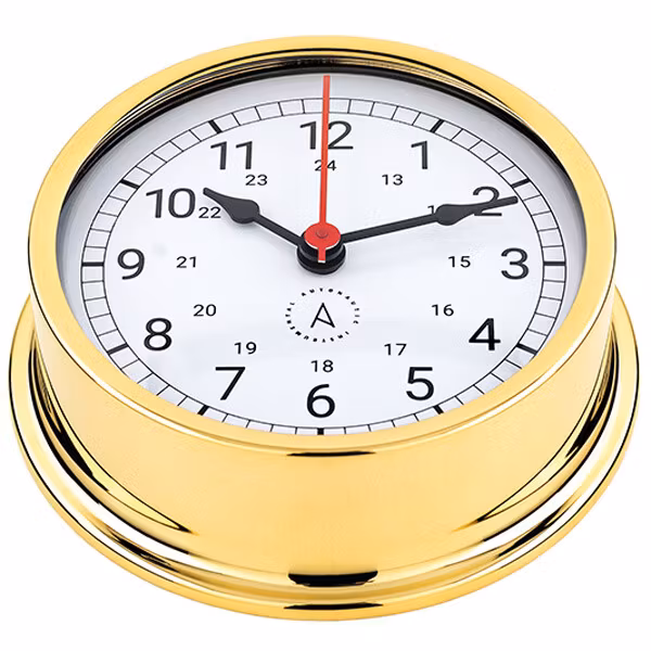 Autonautic Pacific 120 skeppsur romertal Ø120/110 mm förgylld mässing