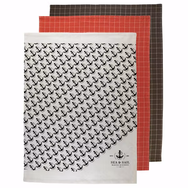 MB Sea & Sail viskestykke 3 stk 70x50 cm