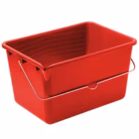 Rektangulär målarhink i hållbar plast – med bärhandtag och optimal rullåtkomst