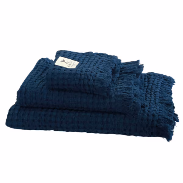 Mb sea &salt badehåndklæder navy 3 stk 30x50 - 50x100 - 70x140 cm