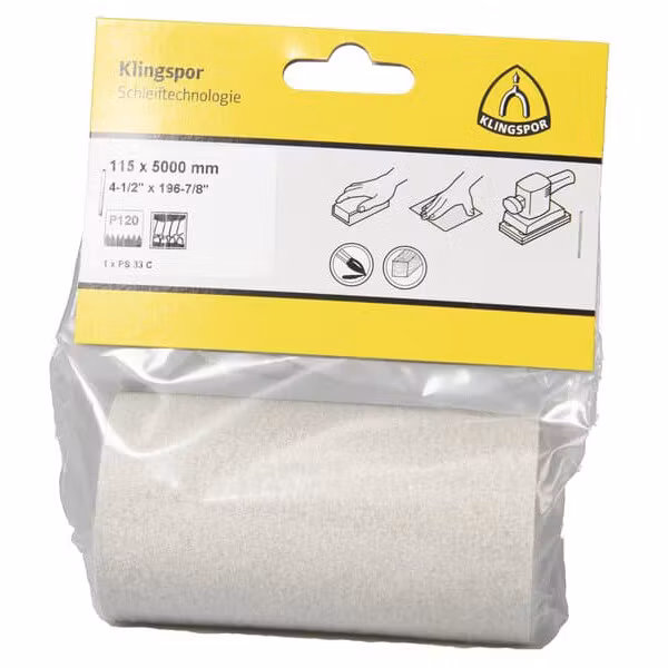 Klingspor sliberulle ps33 p120 11,5 cm x 5 meter