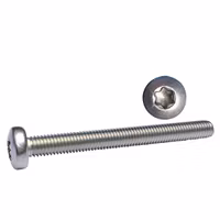 Maskinskrue pan hoved torx kærv tx25 5x20 a4 iso14583 6 stk + møtrikker