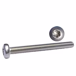 Maskinskrue pan hoved torx kærv tx25 5x20 a4 iso14583 6 stk + møtrikker