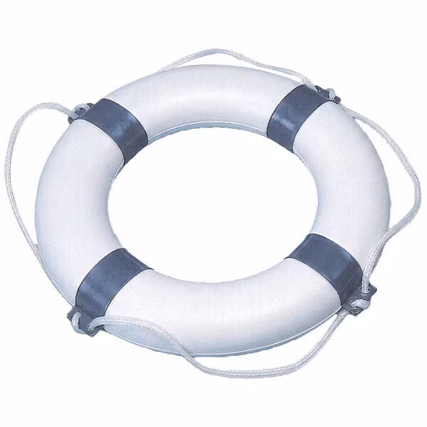 Livboj vit/blå utvändig Ø58 cm, invändig Ø34 cm