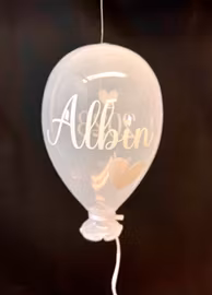 Ballong i glas med namn