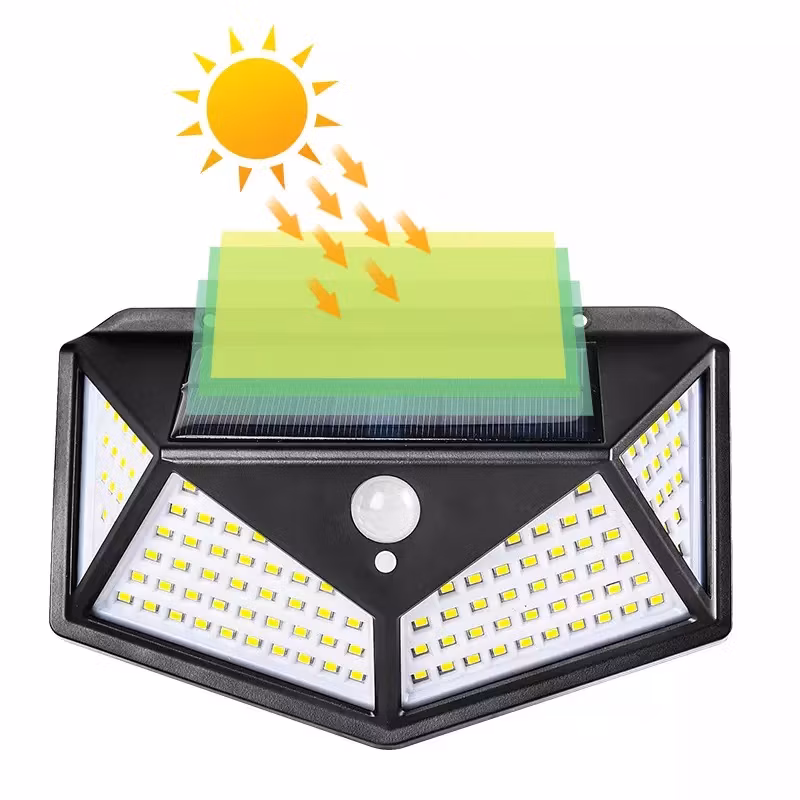 Utebelysning - Solceller - Rörelsesensor - 100 Led 60 W -