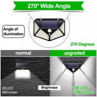 Utebelysning - Solceller - Rörelsesensor - 100 Led 60 W -