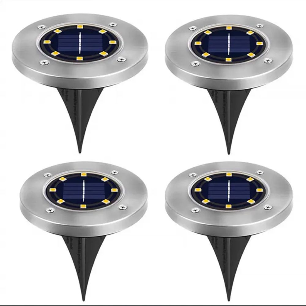 Utebelysning - Markspotlights - 8 LED - Solceller - (2-Pack)