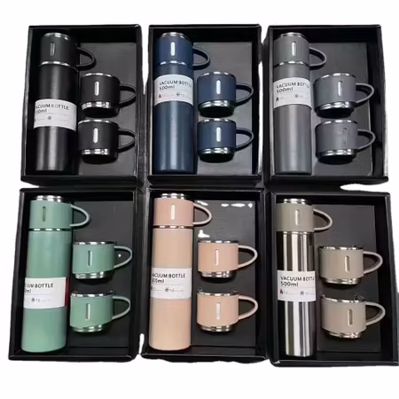 Termos - 3 Muggar - 500 ml - Olika Färger -